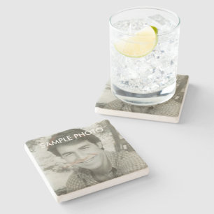 Real Estate Business Custom Headshot Stone Coaster