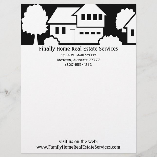 Real Estate Business Letterhead Template (Front)