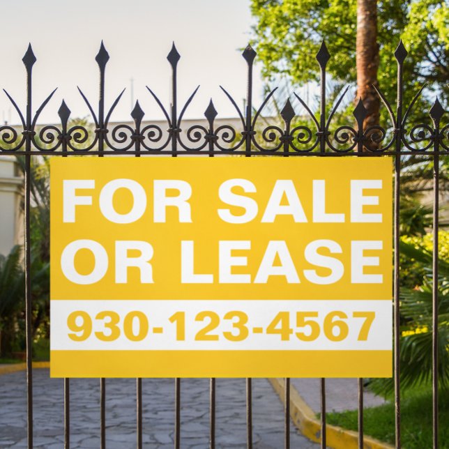 Real Estate Business Orange For Sale or Lease  Banner (real estate for sale or lease business banner)