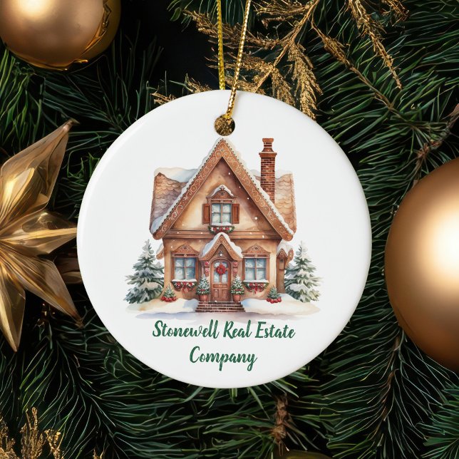 Real Estate Business Personalised Christmas Ceramic Tree Decoration (Creator Uploaded)