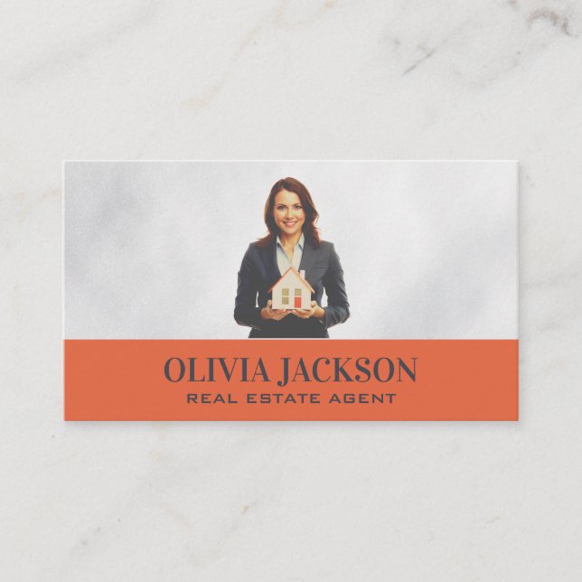 Real Estate Business Woman Business Card (Front)