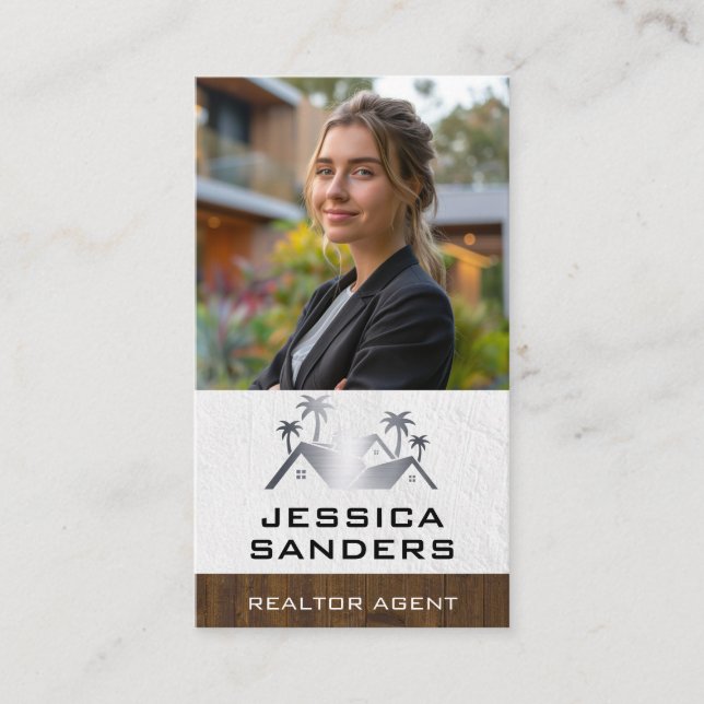 Real Estate Business Woman | Properties Business Card (Front)