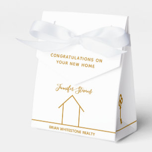 Real Estate Chic Gold White Congratulations Home Favour Box