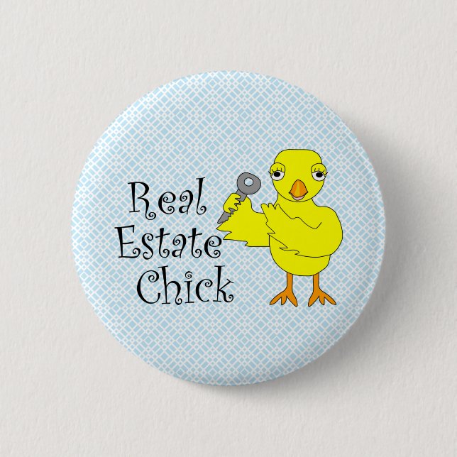 Real Estate Chick  6 Cm Round Badge (Front)
