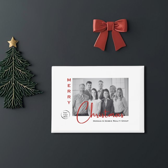 Real Estate Christmas | Photo Magnet with Logo  (Creator Uploaded)