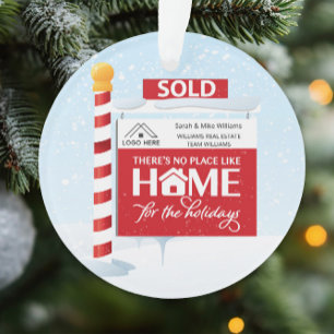 Real Estate Christmas Sold Sign Ornament
