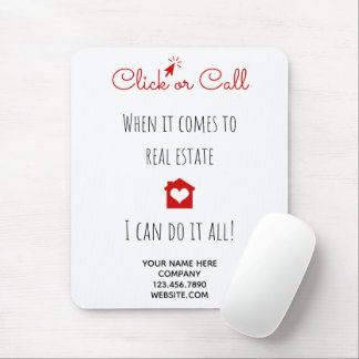 Real Estate Click or Call Marketing Gift Pop By Mouse Mat