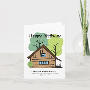 Real Estate Client Hand-Drawn Happy Birthday Card