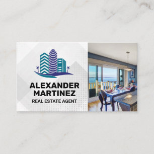 Real Estate Coastal Logo Properties Business Card