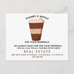real estate Coffee referrals Announcement Postcard