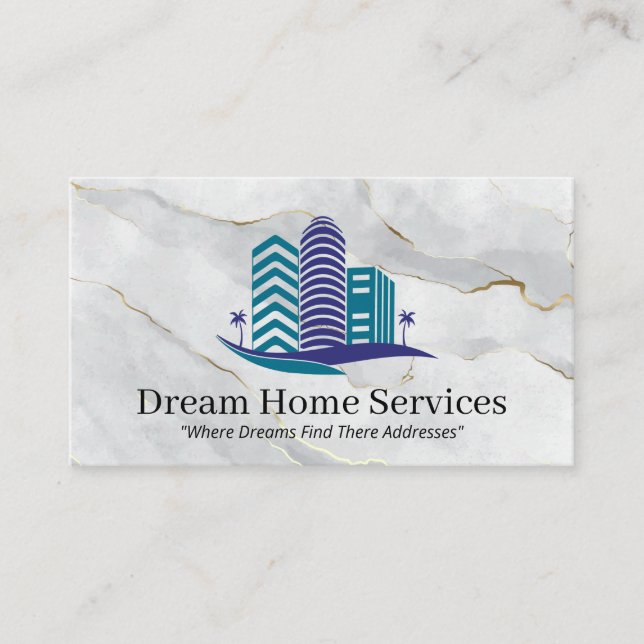 Real Estate | Commercial Properties | Marble Business Card (Front)