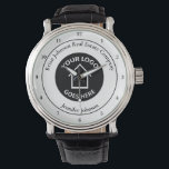 Real Estate Company Add Your Logo Custom Realtor Watch<br><div class="desc">This chic custom realtor watch is personalised with your realty company logo in the centre. Add your real estate company name and agent on this modern design for a classy,  customised wristwatch gift.</div>