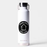 Real Estate Company Add Your Logo Custom Realtor Water Bottle<br><div class="desc">This minimalist custom realtor water bottle is personalised with your realty company logo in the centre. Add your real estate company name and agent on this modern design for a simple gift to present to home buying clients.</div>