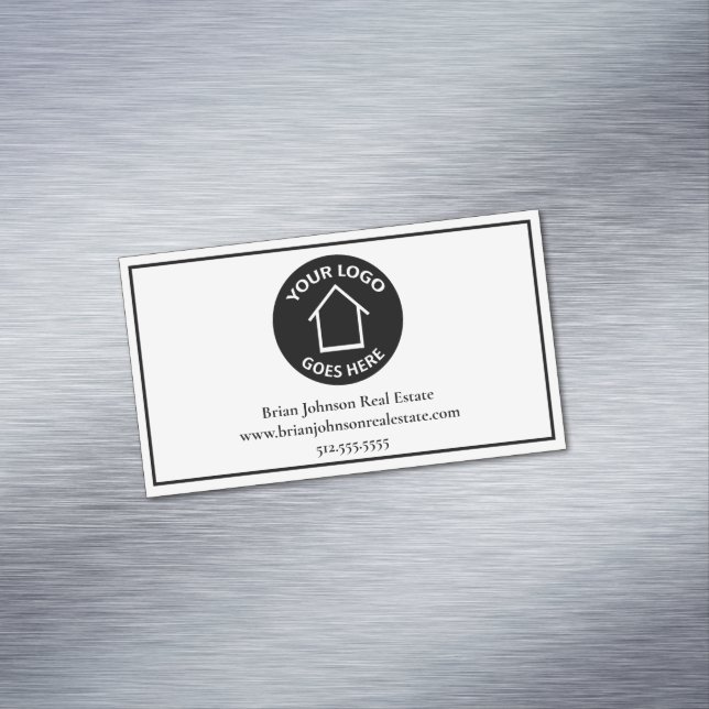 Real Estate Company Add Your Logo Simple Realtor Magnetic Business Card (In Situ)