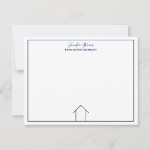 Real Estate Company Blue Monogram Home Realtor Card