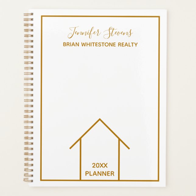Real Estate Company Chic Custom Gold Realtor 2026 Planner (Front)