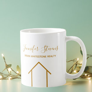 Real Estate Company Chic Gold Custom Realtor Coffee Mug
