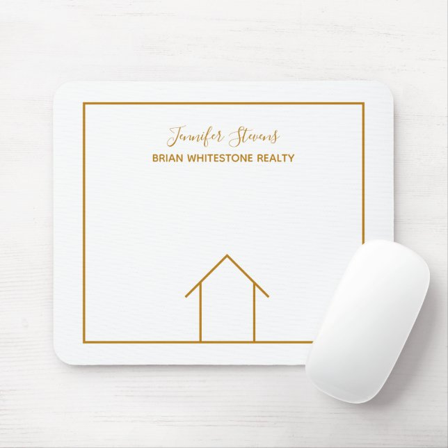 Real Estate Company Chic Gold Personalised Realtor Mouse Mat (With Mouse)