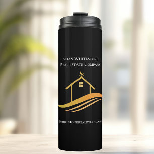 Real Estate Company Chic Gold Personalised Realtor Thermal Tumbler