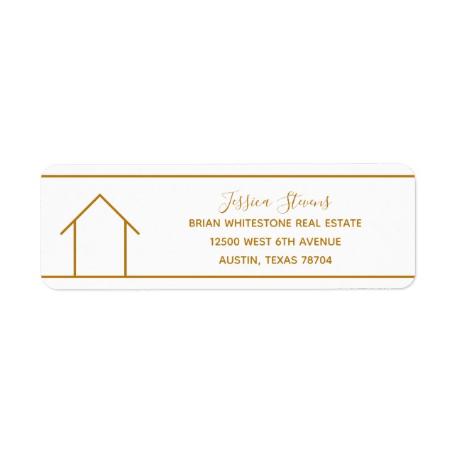 Real Estate Company Chic Gold Return Address (Front)