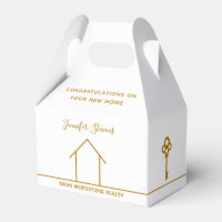 Real Estate Company Chic Gold White Housewarming
