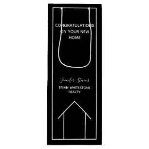 Real Estate Company Congratulations on New Home Wine Gift Bag
