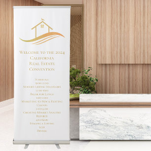 Real Estate Company Custom Gold Realtor Convention Retractable Banner