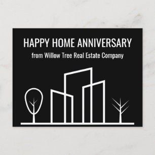 Real Estate Company Custom Happy Home Anniversary Postcard