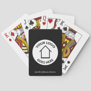 Real Estate Company Custom Logo Black Realtor Playing Cards