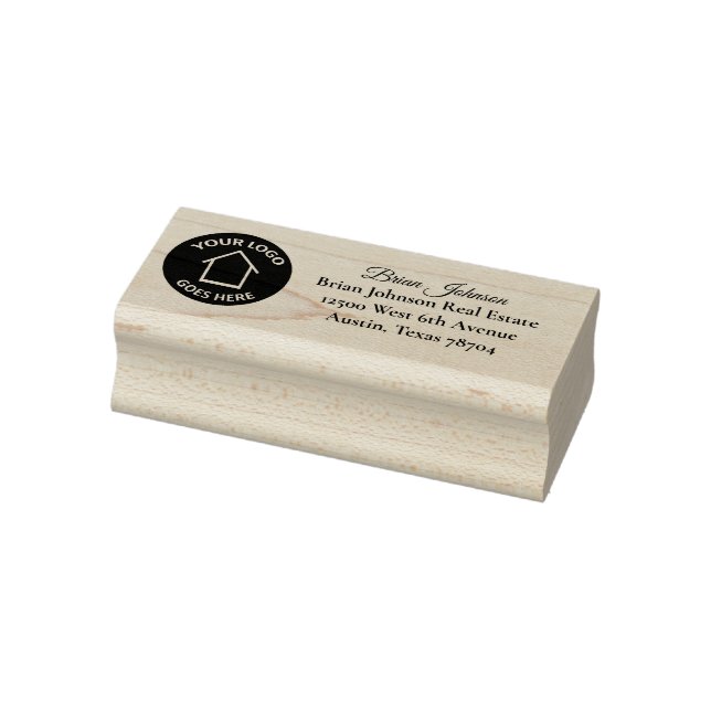 Real Estate Company Custom Logo Return Address Rubber Stamp (Stamp)