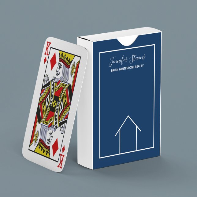 Real Estate Company Custom Navy Blue Realtor Playing Cards (Creator Uploaded)