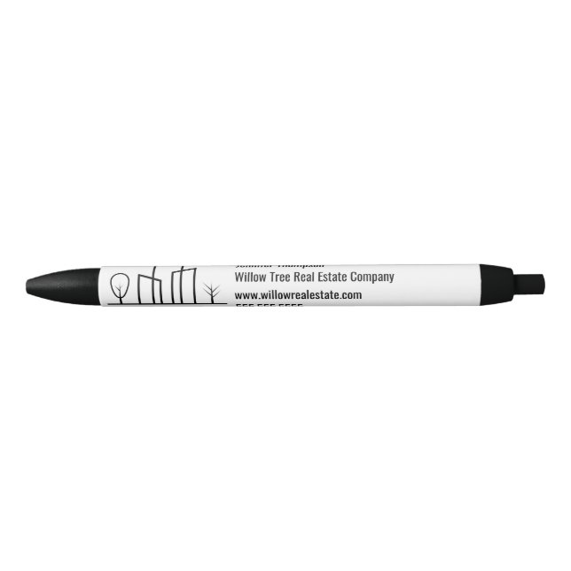 Real Estate Company Custom Open House Marketing Black Ink Pen (Front)