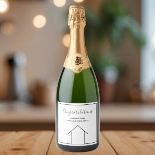 Real Estate Company Custom Realtor Congratulations Sparkling Wine Label