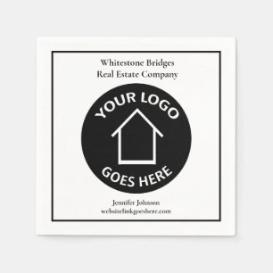 Real Estate Company Custom Realty Logo Open House Napkin