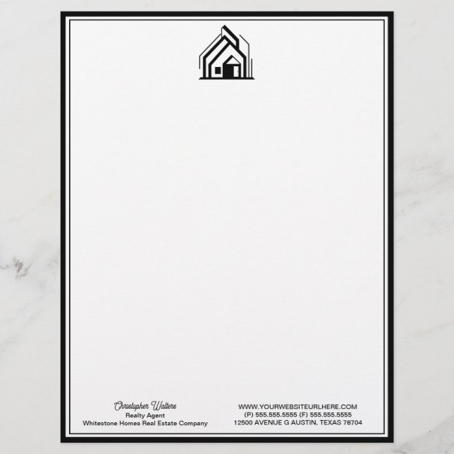 Real Estate Company Customized Realtor Logo Custom Letterhead (Front)