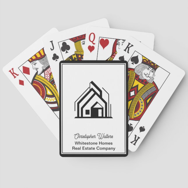 Real Estate Company Customized Realtor Logo Playing Cards (Back)