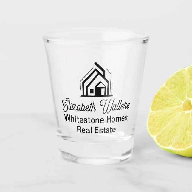 Real Estate Company Customized Realtor Logo Shot Glass (Front)