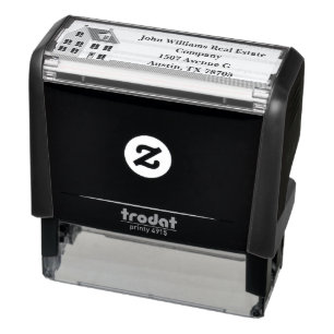 Real Estate Company Cute House Return Address Self-inking Stamp