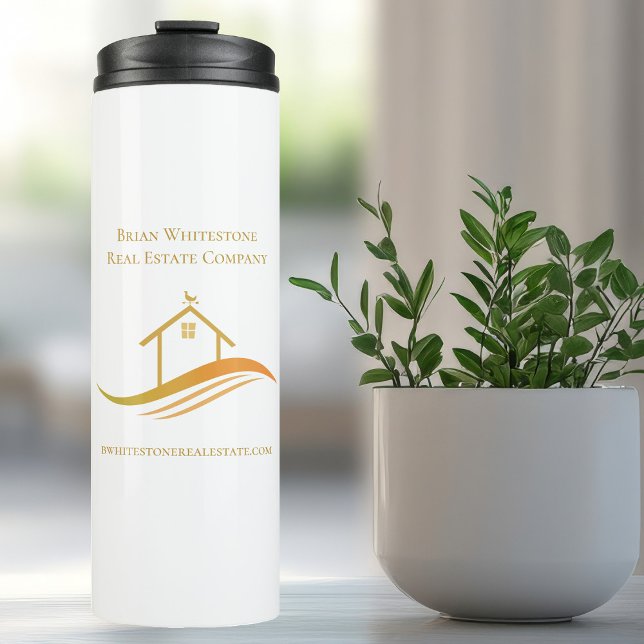 Real Estate Company Gold Logo Personalised Realtor Thermal Tumbler (Creator Uploaded)