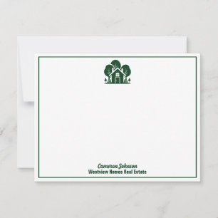 Real Estate Company Green Forest House Card