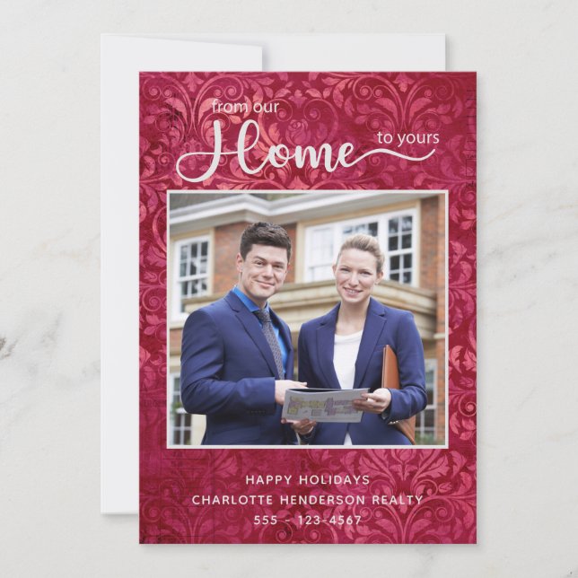 Real Estate Company Home Christmas Photo Holiday Card (Front)