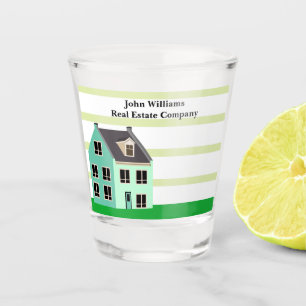 Real Estate Company House Green Modern Marketing Shot Glass