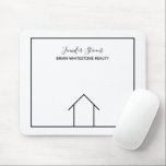 Real Estate Company House Personalised Realtor Mouse Mat<br><div class="desc">This modern realtor mousepad is simple and subtle with your monogram and company name. It features a chic minimalist black and white line drawing of a house. A very classy real estate mouse pad for your realty office agents.</div>