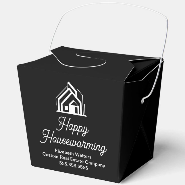 Real Estate Company Housewarming Black Fortune Favour Box (Front)