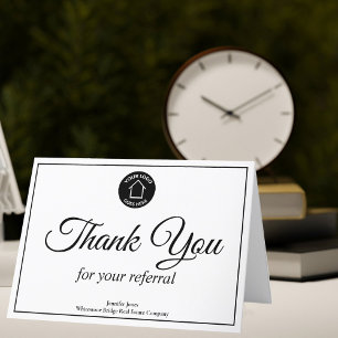 Real Estate Company Logo Custom Realtor Thank You Card