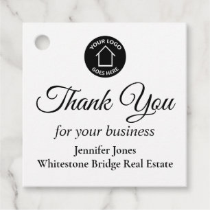 Real Estate Company Logo Custom Realtor Thank You Favour Tags