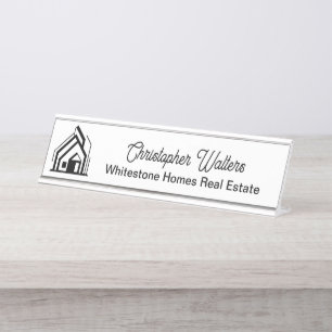 Real Estate Company Logo Customised Realtor Desk Name Plate