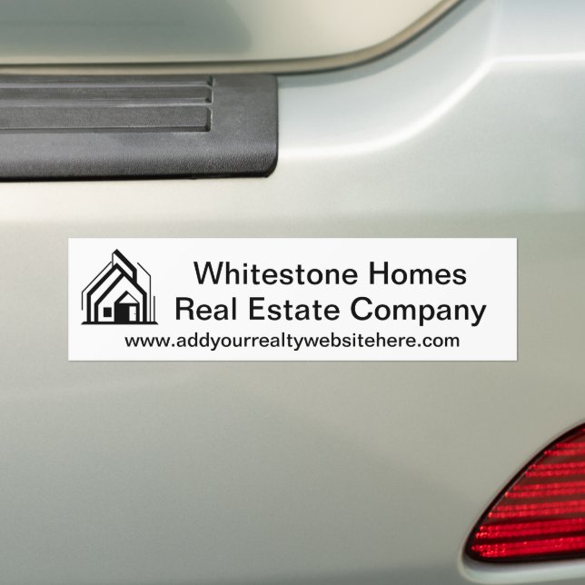 Real Estate Company Logo Customized Realtor Bumper Sticker (On Car)