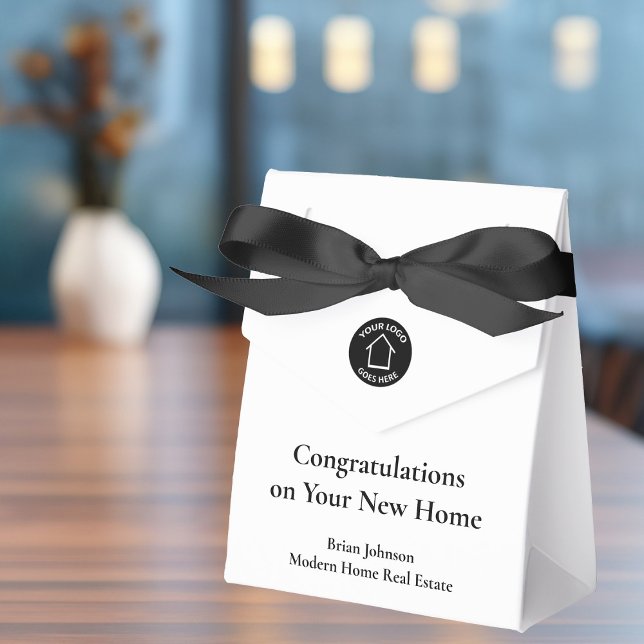 Real Estate Company Logo Modern Housewarming Favour Box (Creator Uploaded)