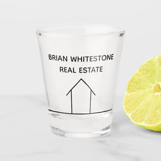 Real Estate Company Modern Custom Home Realtor Shot Glass (Front)